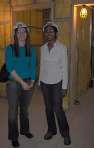 Student Legal Interns Rachel Antonuccio and Jacquelyn Famber on site during construction of Washington Court.